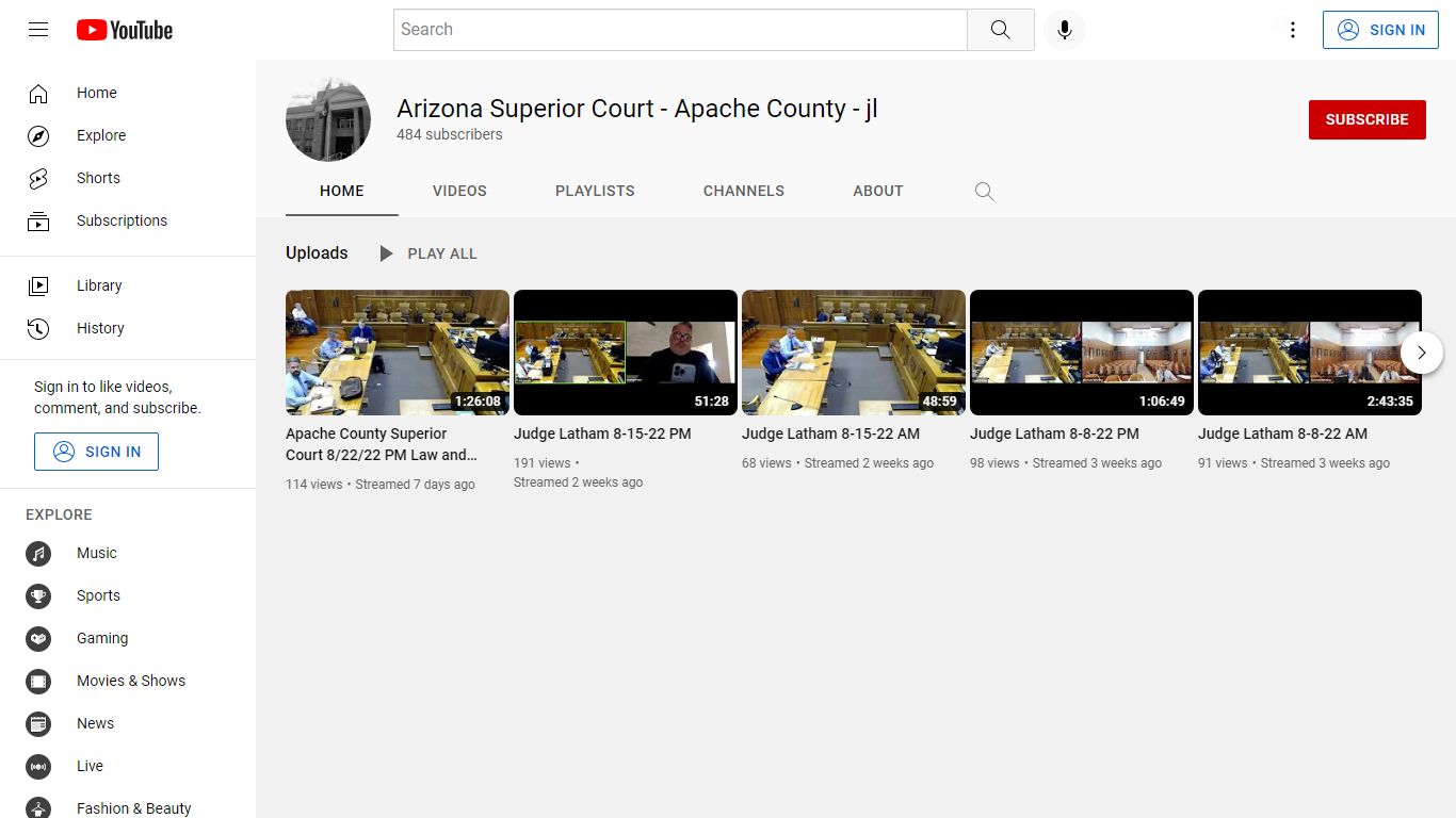 Arizona Superior Court - Apache County - jl - YouTube