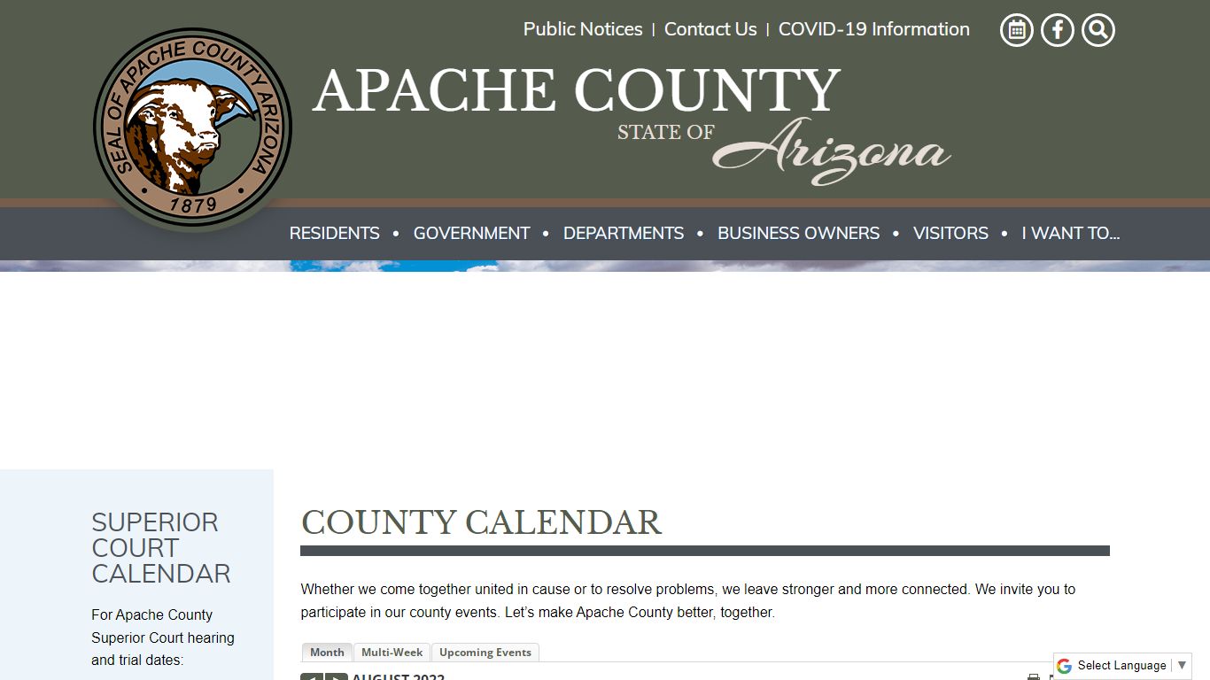 Apache County - Calendar